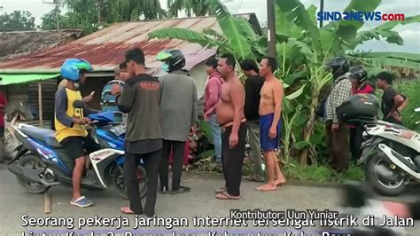 Tersengat Listrik Pekerja Jaringan Internet Di Kubu Raya Terjatuh Dari