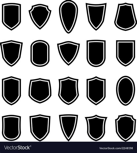 Set Shields Royalty Free Vector Image VectorStock