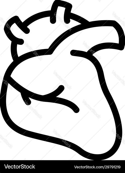 Human Heart Icon Outline Style Royalty Free Vector Image