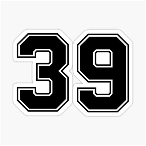 "39 American Football Classic Vintage Sport Jersey Number in black ...