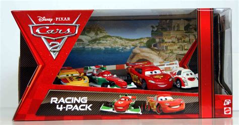 Disney Pixar Cars 2 Movie Exclusive Die Cast Car Racing 4pack Lightning Mcqueen Francesco