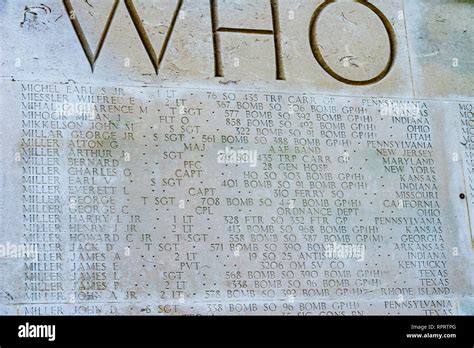 Glenn Miller On Wall Of The Missing Cambridge American Cemetery Near