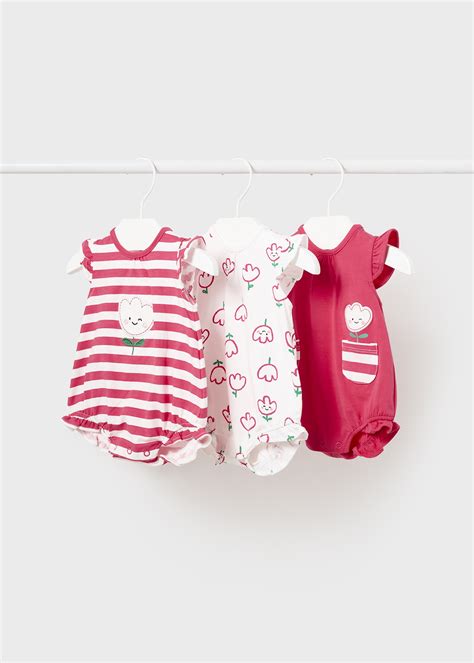 Set 3 Pigiami Better Cotton Neonata Rosa Sorbetto Mayoral