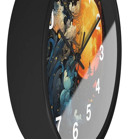 Celestial Nature Wall Clock Sun And Moon Wall Decor Battery Operated