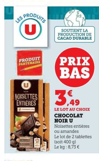 Promo Chocolat Noir U Chez Hyper U Icatalogue Fr