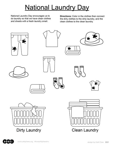 National Laundry Day Art Sphere Inc Worksheets Library