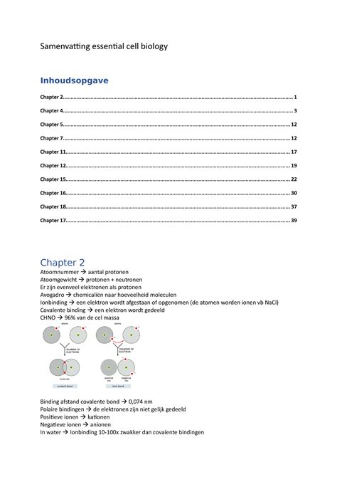 Samenvatting Essential Cell Biology Samenvatting Essential Cell