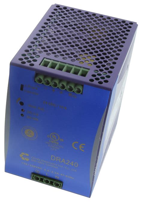 MP DRA240 24A Multicomp Pro AC DC DIN Rail Power Supply PSU 1