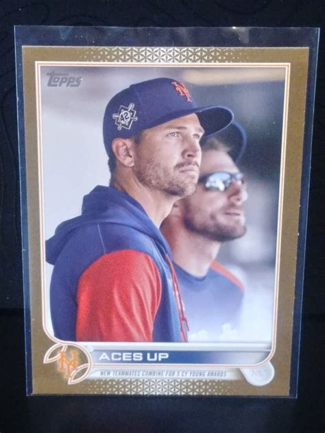 2022 TOPPS UPDATE JACOB DEGROM MAX SCHERZER NY METS ACES UP GOLD INSERT