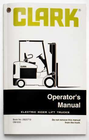 Clark Electric Rider Lift Trucks Operator S Manual Book No