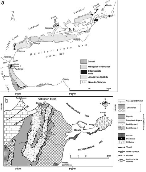 A Simplified Geological Map Of The Internal Zone Of The Betic Rif