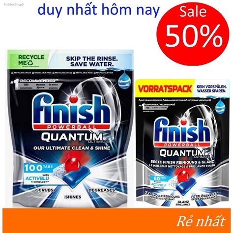 Viên rửa bát Finish Quantum Ultimate 100 60 viên hàng chính hãng dùng