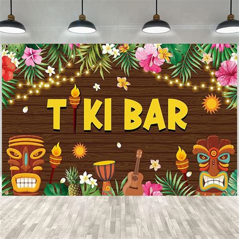 Amazon Msocio 7x5ft Polyester Summer Tiki Bar Backdrop Hawaii