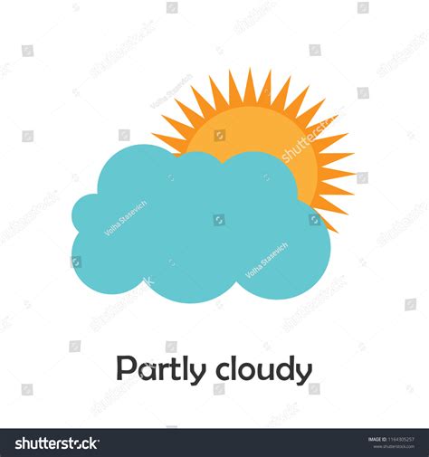 Partly Cloudy Cartoon Style Card Weather Stock Vector (Royalty Free ...