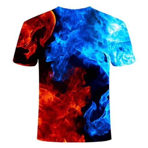 Blue Flaming Design T Shirt Unisex Super Tees