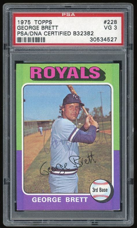 Lot Detail George Brett Signed 1975 Topps 228 Rc W Rookie Era