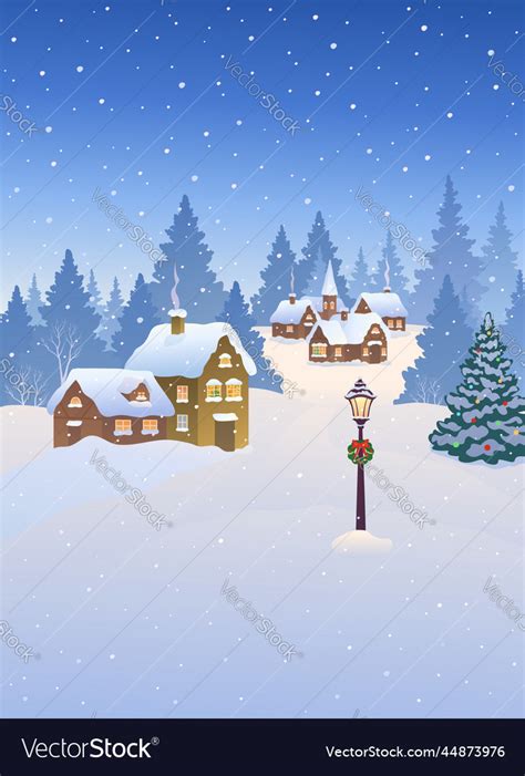 Christmas town background Royalty Free Vector Image