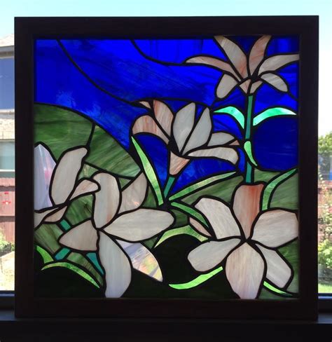 Stained Glass Lilies By Annadewell On Etsy Listing 241804059 Stained Glass