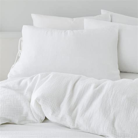 Afra White Cotton Muslin Duvet Set All Bits Home