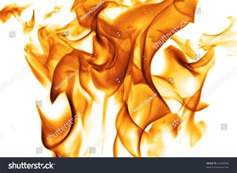 Dancing Flames Against A White Background. Stock Photo 42580090 ...