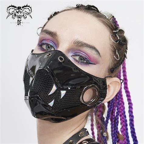 Poison And Passion Punk Patent Leather Mask Masken Punk Mode Punk