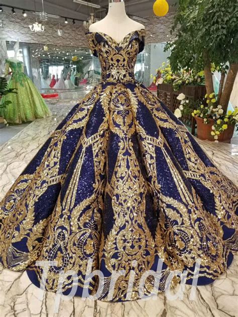 Blue Quinceanera Dresses With Gold Bright Red Quinceanera Dresses