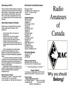 Fillable Online Qarc On Radio Amateurs Of Canada Quinte Amateur Radio