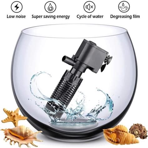 Bps Pompe Submersible Pour Aquarium Avec Filtre 12 W 800 L H Pompe À