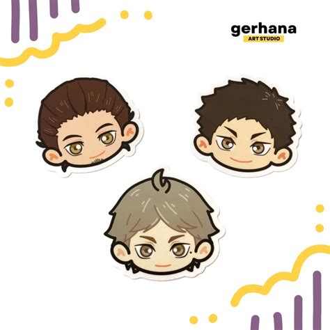 Haikyuu Karasuno High School Volleyball Club Third Years Chibi Stickers