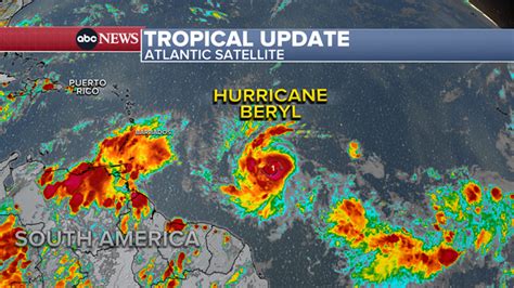 Hurricane Beryl Tropical Storm Strengthens Into 1st Hurricane Of 2024