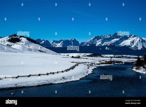 Idaho's Sawtooth Mountains in winter Stock Photo - Alamy