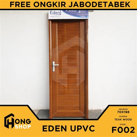 Jual Pintu Kamar Mandi Upvc Eden Kana F Teak Wood Shopee Indonesia