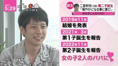 二宮和也に第2子女児誕生「新しい家族が増えて賑やかになる事に喜びを感じております」二宮和也 39 第二子誕生 「賑やかになる事に喜び」│news Every 藤井貴彦、 2022年11月