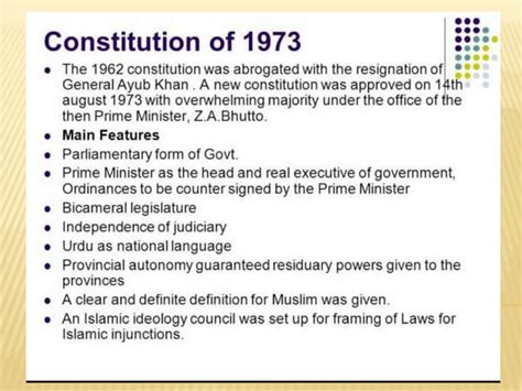 Constitutions Of Islamic Republic Pakistan PPT