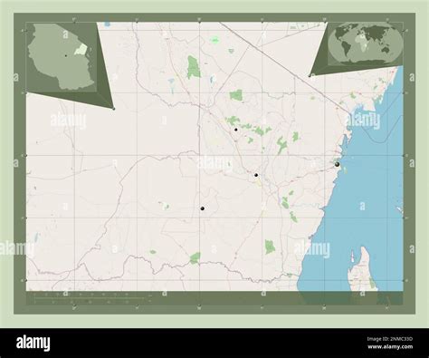 Tanga Region Of Tanzania Open Street Map Locations Of Major Cities