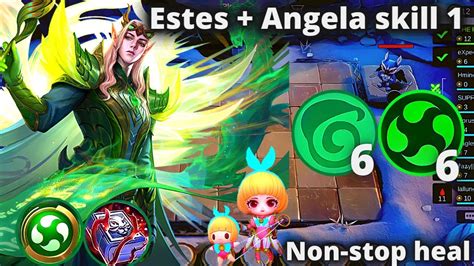 MAGIC CHESS ESTES + ANGELA SKILL 1 UNLIMITED HEALING TRICK NEW META ...