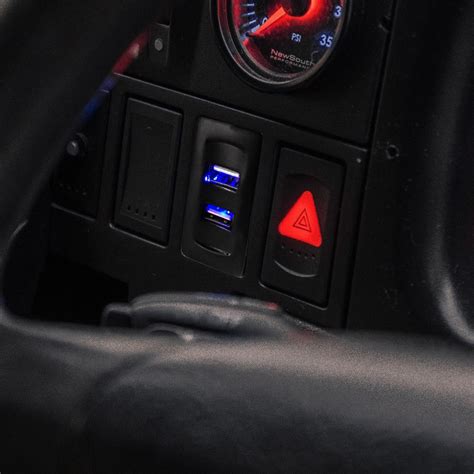 Blue Vw Lupo Oem Style Usb Charger Dash Blank Switch Twin Dual