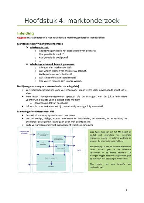 Hoofdstuk Samenvatting Boek Marketing De Essentie College