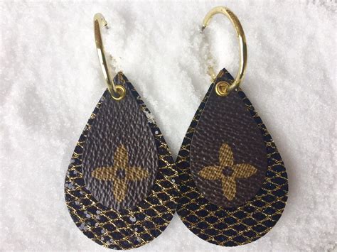 Louis Vuitton Inspired Teardrop Earrings Faux Louis Vuitton Etsy