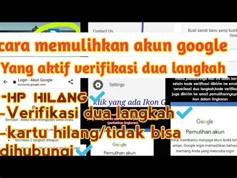 Cara Memulihkan Akun Google Yang Aktif Verifikasi Dua Langkah Karena