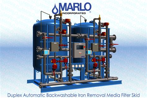 Duplex Automatic Backwashable Iron Removal Media Filter Skid Marlo