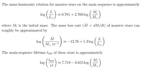 Solved The Mass Luminosity Relation For Massive Stars On The Chegg