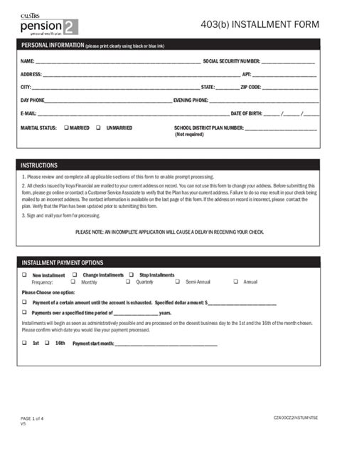 Fillable Online 403 B INSTALLMENT FORM CalSTRS Fax Email Print