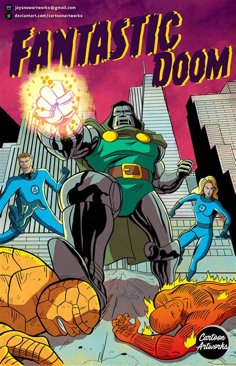 Fantastic Four Vs Doctor Doom By Cartoonartworks On Deviantart