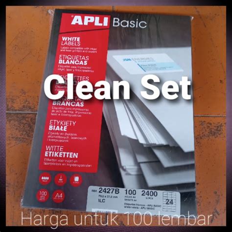 Jual Label Stiker Apli Basic A4 Isi 100 Lembar Shopee Indonesia