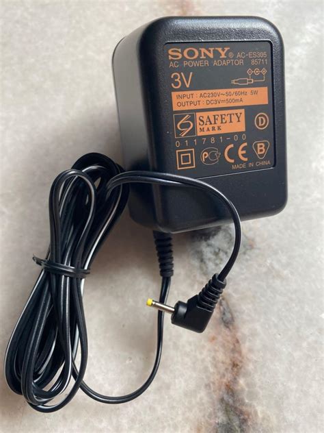 Sony V Power Adapter For Md Minidisc Walkman Cassette Audio Portable