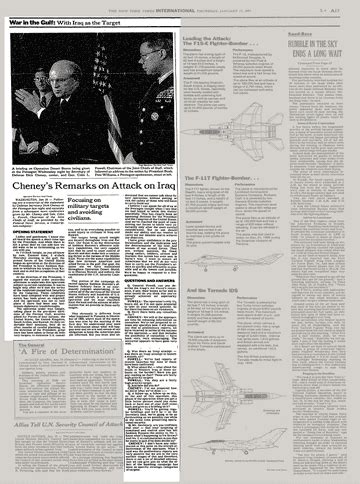 WAR IN THE GULF; Cheney's Remarks on Attack on Iraq - The New York Times