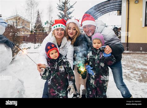 Big family celebrating New Year and Christmas Stock Photo - Alamy