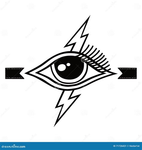 Bolt Lightning Eye Symbol Theme Stock Vector - Illustration of emblem, anatomy: 71726431