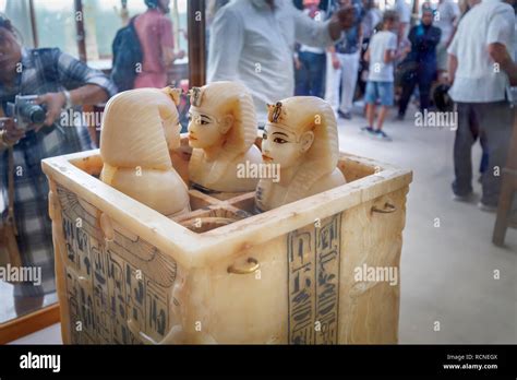 Alabaster Canopic Jars Exhibits Treasures From The Tomb Of Tutankhamun